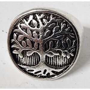 Stainless Steel Tree of Life Ring Size 10 Engraved Symbolic Statement Band